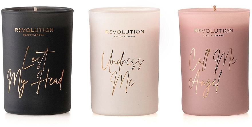 Makeup Revolution Three Scented Candles Indulgence Collection - Zestaw (candle/3x40g) — Zdjęcie N1