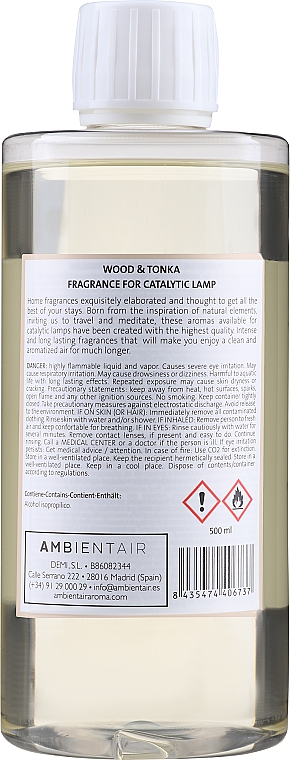 Perfumy do lamp katalitycznych Drzewo i fasola tonka - Ambientair Lacrosse Wood & Tonka Lamp Fragrance — Zdjęcie N2