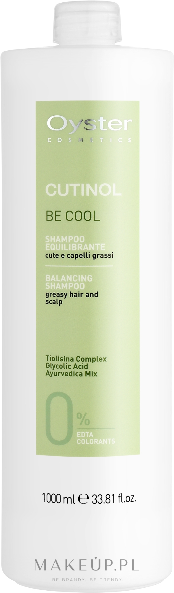 Balansujący szampon do przetłuszczającej się skóry głowy i włosów - Oyster Cosmetics Cutinol Be Cool Shampoo — Zdjęcie 250 ml