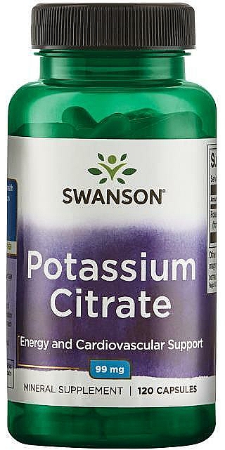 Suplement mineralny Cytrynian potasu, 99 mg, 120 szt. - Swanson Potassium Citrate — Zdjęcie N1