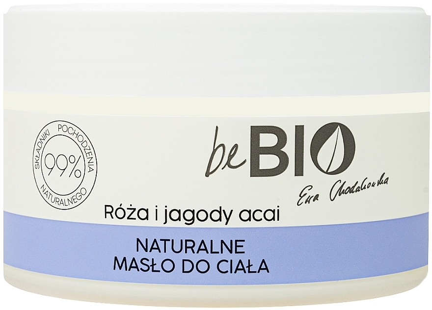 Naturalne masło do ciała Róża i jagody acai - BeBio — Zdjęcie N1