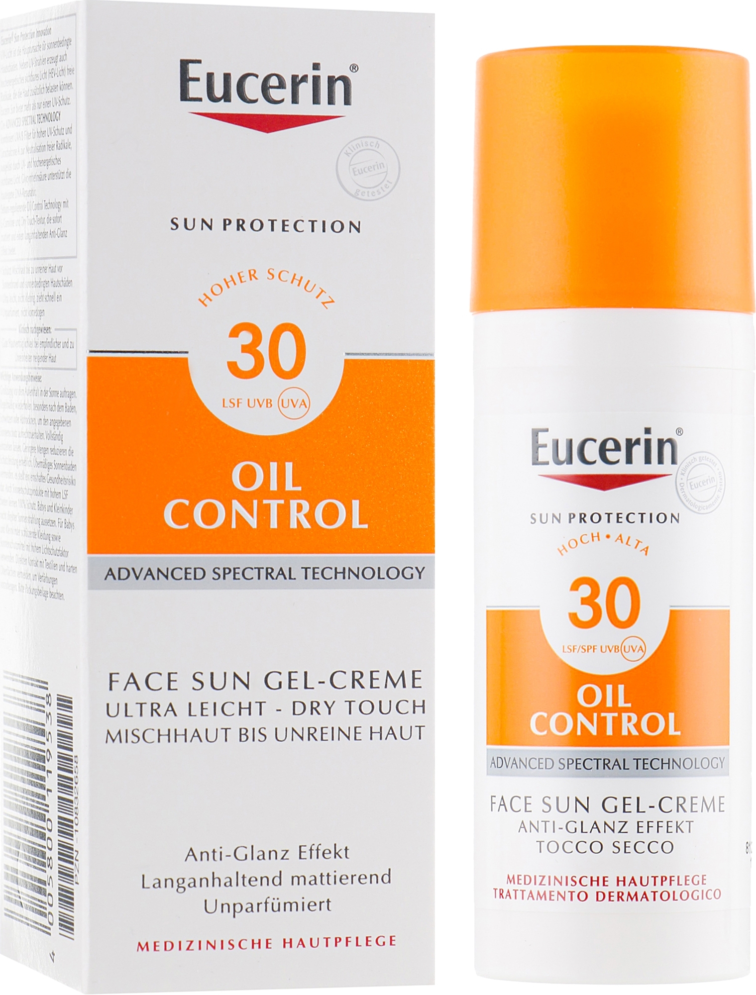 Żel-krem do twarzy do skóry tłustej i skłonnej do trądziku SPF 30 - Eucerin Sun Gel-Cream Oil Control — Zdjęcie 50 ml