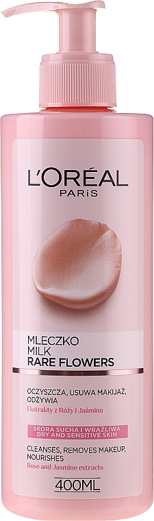 Oczyszczające mleczko do skóry suchej i wrażliwej - L'Oreal Paris Rare Flowers Cleansing Milk Dry And Sensative Skin — Zdjęcie N3