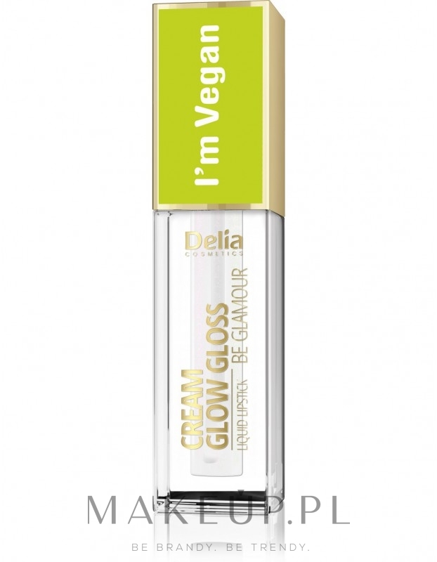	Wegańska pomadka w płynie - Delia Cream Glow Gloss Be Glamour I'm Vegan Liquid Lipstick — Zdjęcie 100 - Totally Crystal