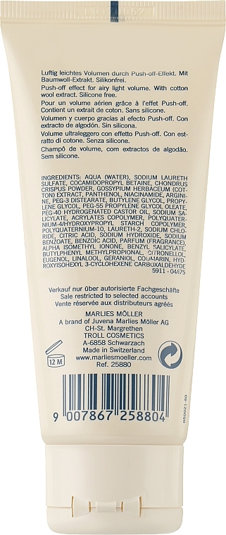 PRZECENA! Szampon do codziennej pielęgnacji zwiększający objętość włosów - Marlies Moller Volume Daily Shampoo * — Zdjęcie N3