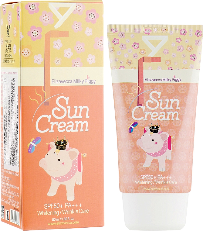 Krem przeciwsłoneczny z filtrem SPF 50+ - Elizavecca Face Care Milky Piggy Sun Cream SPF 50+ — Zdjęcie N1