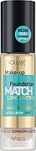 Podkład z kwasem hialuronowym - Vollare Cosmetics Make Up Foundation Match Long-Lasting — Zdjęcie N1