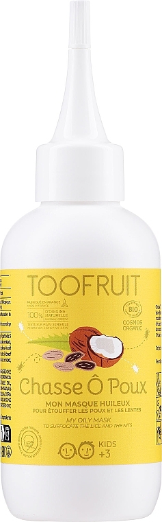 Maska do włosów dla dzieci z naturalnymi olejkami na wszy - Toofruit Lice Hunt Organic My Oily Mask  — Zdjęcie N1