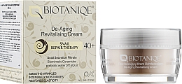 Rewitalizujący krem nawilżający do twarzy ze śluzem ślimaka - Biotaniqe BioActive De-Aging Revitalising Cream 40+ — Zdjęcie N2