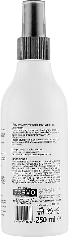 Termoochronny lakier do włosów z keratyną - Frutti Di Bosco Professional Thermal Spray — Zdjęcie N2