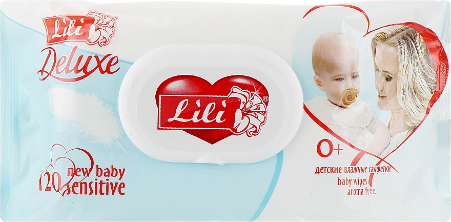 Chusteczki dla niemowląt z zamknięciem, z ekstraktem z nagietka i witaminą E , 120 szt .	 - Lili Deluxe