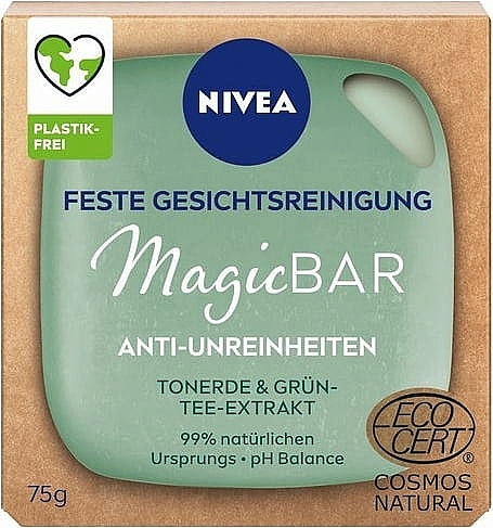 Mydło do twarzy z glinką i ekstraktem z zielonej herbaty - NIVEA MagicBar Pore Refining Peeling Face Soap  — Zdjęcie N1