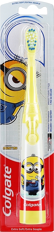 Elektryczna szczoteczka do zębów dla dzieci Minionki, żółta - Colgate Minions Kids Battery Extra Soft Toothbrush — Zdjęcie N1