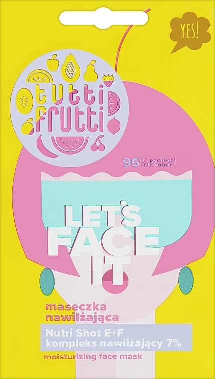 Nawilżająca maseczka do twarzy - Farmona Tutti Frutti Let`s Face It Moisturizing Face Mask — Zdjęcie N1