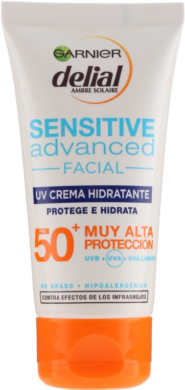 Przeciwsłoneczny krem do twarzy SPF 50+ - Garnier Delial Ambre Solaire Sensitive Advanced Face Cream SPF50+ — Zdjęcie N1