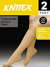 Podkolanówki damskie Elastil 20 Den, 2 pary, grigio - Knittex — Zdjęcie N1