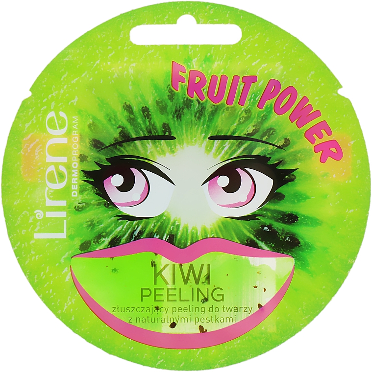 Złuszczający peeling do twarzy z naturalnymi pestkami Kiwi peeling - Lirene Fruit Power — Zdjęcie N1