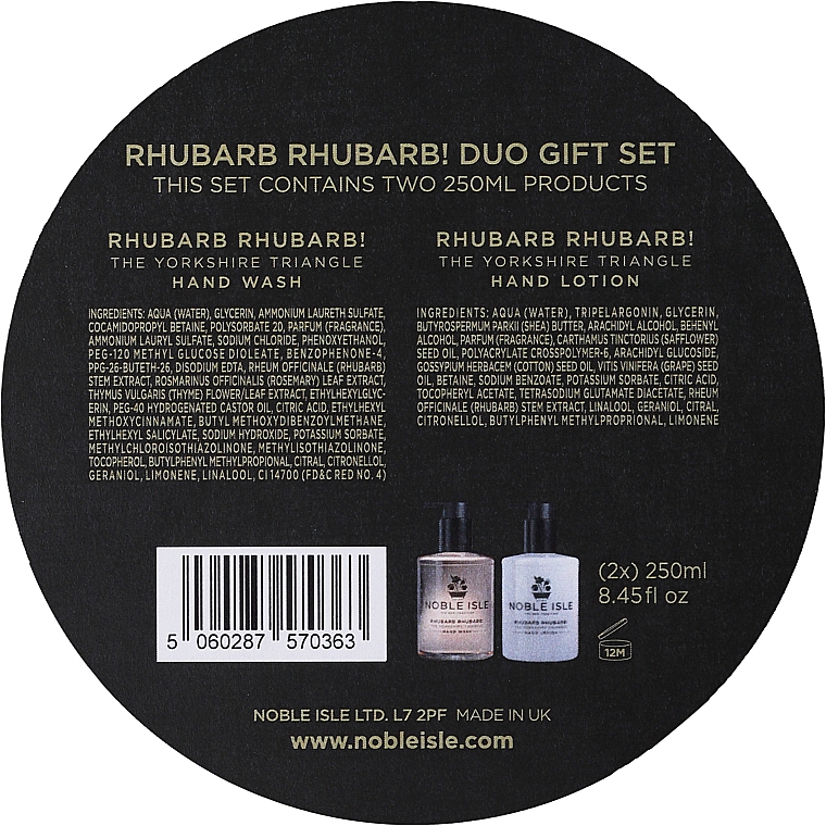 Noble Isle Rhubarb Rhubarb - Zestaw (h/wash 250 ml + h/lot 250 ml) — Zdjęcie N4