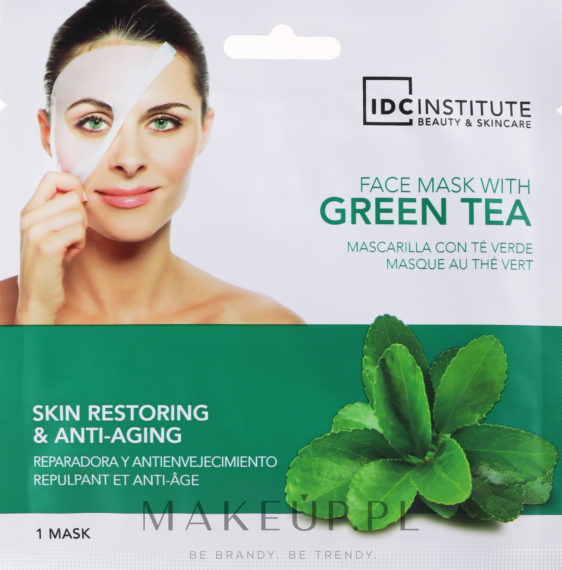 Maseczka do twarzy z zieloną herbatą - IDC Institute Face Mask  — Zdjęcie 22 g