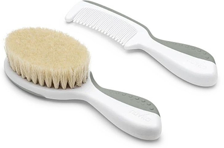 Zestaw - Nuvita Comb Set Sage Green (h/brush/2 pcs) — Zdjęcie N2