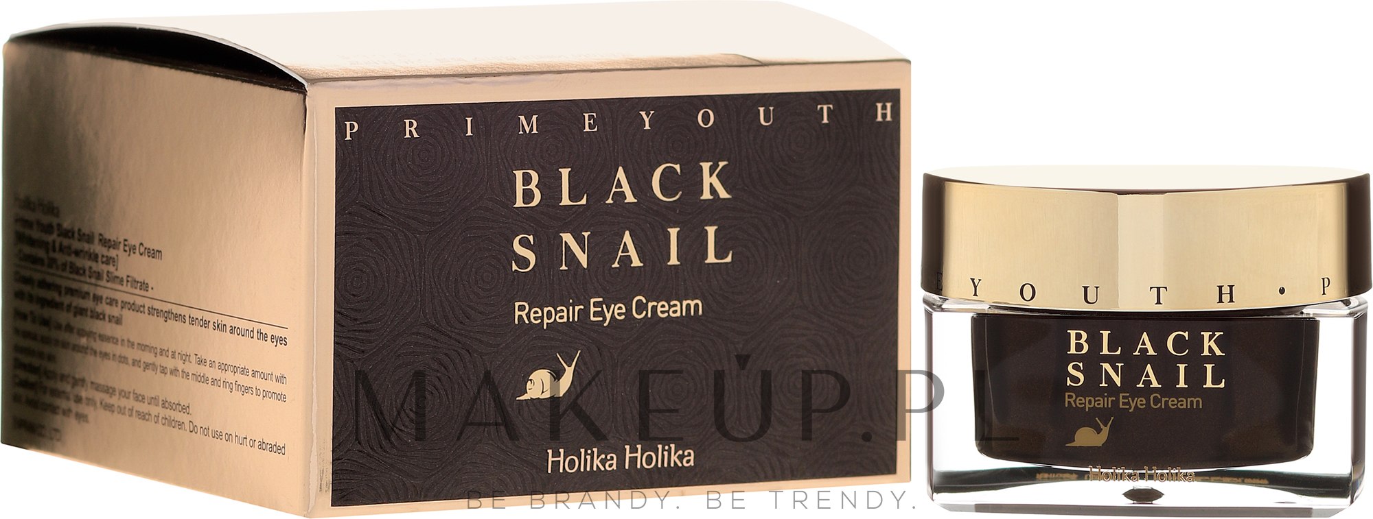 Regenerujący krem pod oczy ze śluzem czarnego ślimaka - Holika Holika Prime Youth Black Snail Repair Eye Cream — Zdjęcie 30 ml