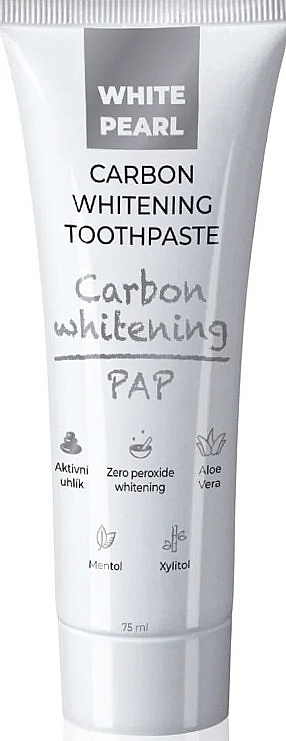 Wybielająca pasta do zębów z węglem - VitalCare White Pearl PAP Carbon Whitening Toothpaste — Zdjęcie N1