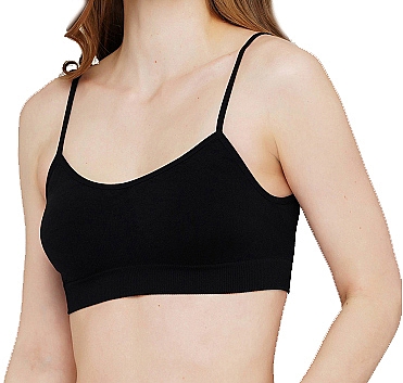 Bezszwowe figi brazylijskie CAMI TOP, black - Giulia — Zdjęcie N1