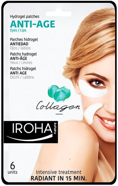 Przeciwstarzeniowe plastry pod oczy - Iroha Nature Anti Age Hydrogel Patches Collagen  — фото N1
