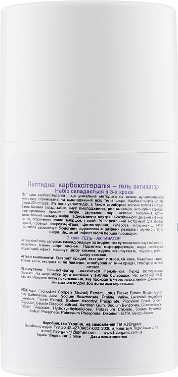 Zestaw Karboksyterapia peptydowa - H2Organic Carboxy Therapy CO2 Peptide (gel/50ml + gel/50ml + mask/50ml) — Zdjęcie N5