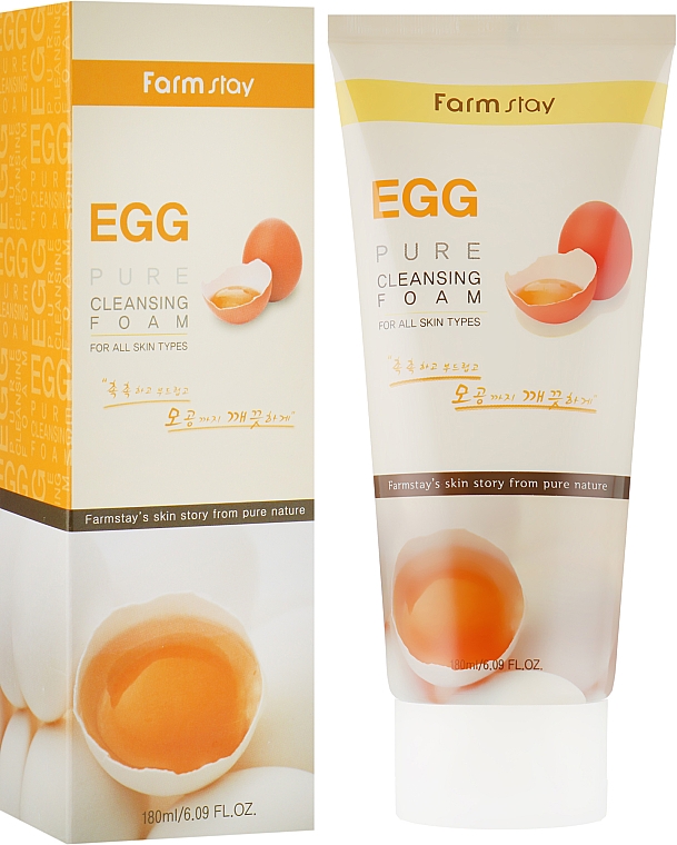 Pianka oczyszczająca z ekstraktem z jajek - FarmStay Pure Cleansing Foam Egg — Zdjęcie N1