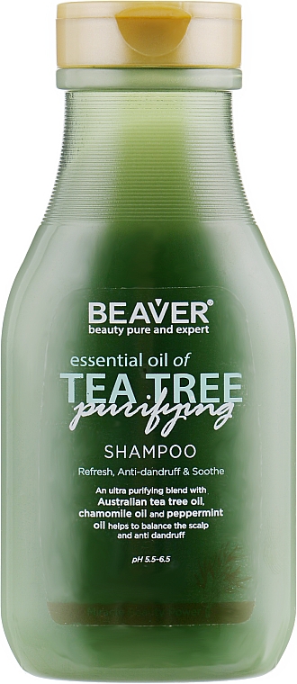 Szampon do normalnej i suchej skóry głowy - Beaver Professional Essential Oil Of Tea Tree Shampoo — Zdjęcie N3