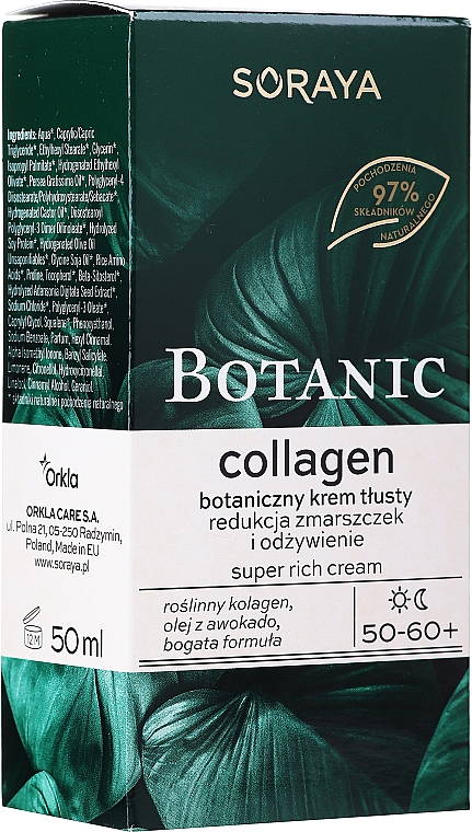 Przeciwzmarszczkowy krem odżywczy do twarzy - Soraya Botanic Collagen Super Rich Cream — Zdjęcie N2