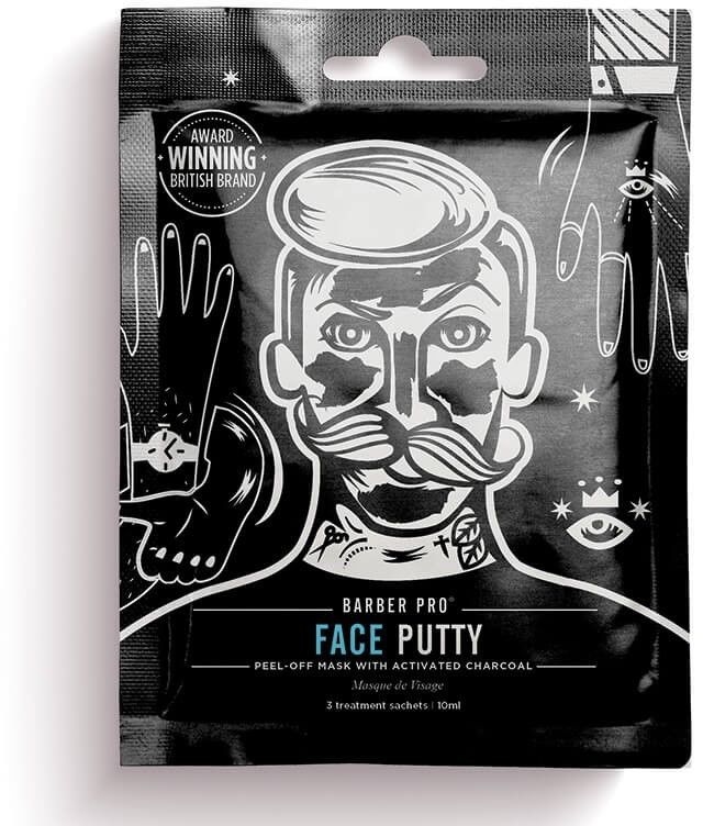 Maska z węglem aktywnym - BarberPro Face Putty Peel-Off Mask With Activated Charcoal — Zdjęcie N1