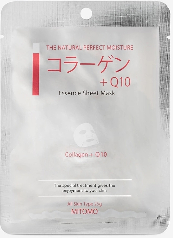 Maska w płachcie z kolagenem i koenzymem Q10 - Mitomo Collagen + Q10 Essence Sheet Mask — Zdjęcie N1
