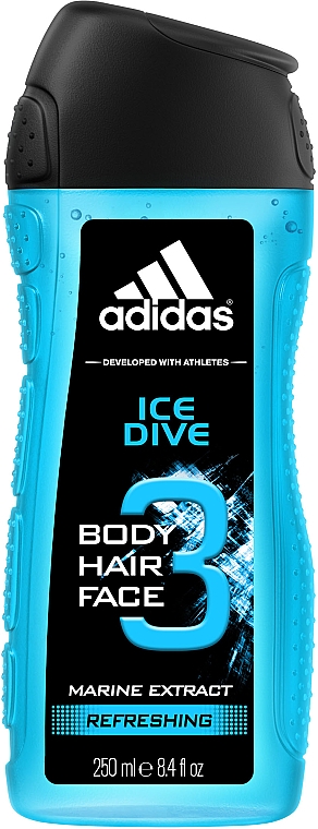 Żel pod prysznic dla mężczyzn - Adidas Ice Dive Body, Hair And Face Shower Gel — Zdjęcie N2