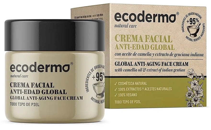 Przeciwzmarszczkowy krem ​​do twarzy - Ecoderma Global Anti-Aging Face Cream — Zdjęcie N1