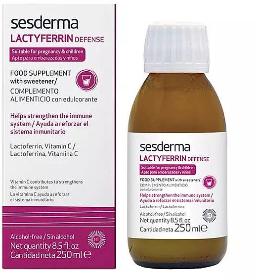 PRZECENA! Suplement diety Laktoferyna, bezalkoholowy - Sesderma Laboratories Lactyferrin Defense 0% Alcohol * — Zdjęcie N1