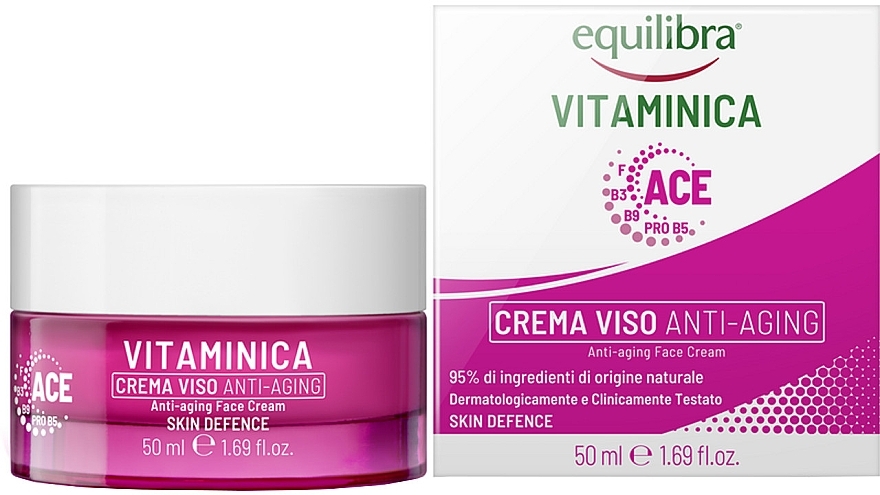 Przeciwstarzeniowy krem do twarzy - Equilibra Vitaminica Anti-Aging Face Cream — Zdjęcie N1