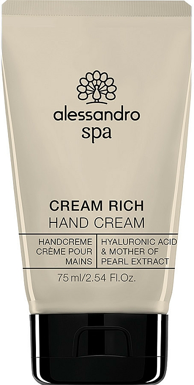 Hydrolipidowy krem do rąk - Alessandro International Spa Cream Rich Hand Cream — Zdjęcie N1