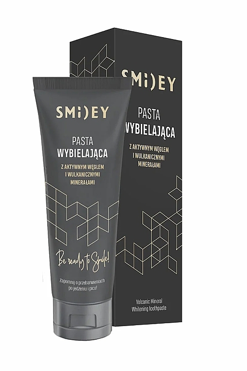 Wybielająca pasta do zębów z węglem aktywnym i minerałami wulkanicznymi - Smiley Toothpaste — Zdjęcie N1