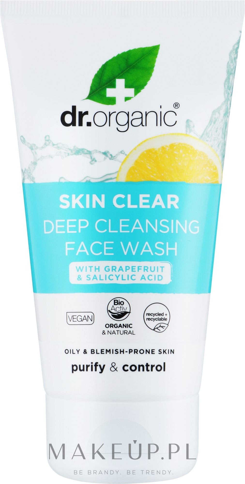 Głęboko oczyszczający żel myjący do twarzy 5w1 - Dr Organic Skin Clear 5in1 Deep Pore Cleansing Face Wash — Zdjęcie 125 ml