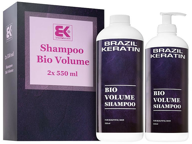 Zestaw - Brazil Keratin Bio Volume Shampoo Set (h/shampoo/550mlx2) — Zdjęcie N1