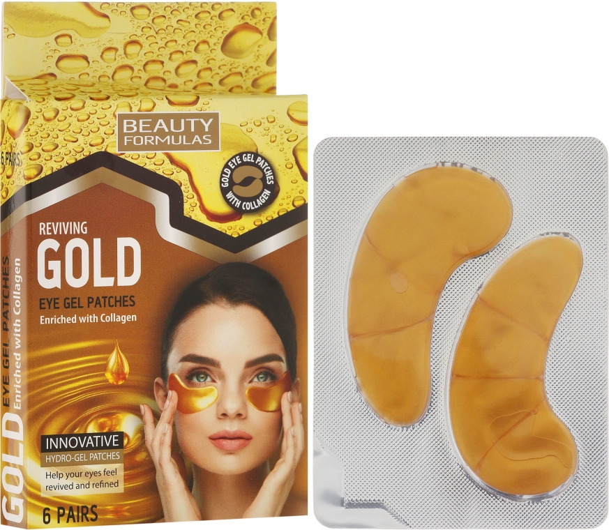 Żelowe płatki pod oczy z kolagenem - Beauty Formulas Reviving Gold Eye Gel Patches — Zdjęcie N1