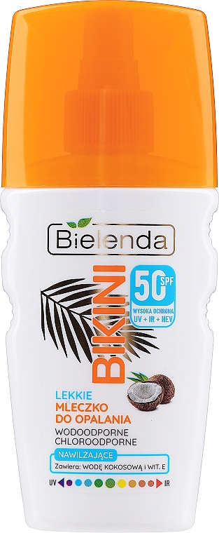 Lekkie mleczko do opalania SPF 50 - Bielenda Bikini Coconut Milk Sun Spray — Zdjęcie N2