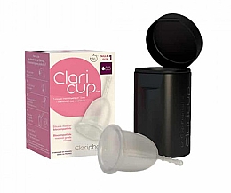 Kubeczek menstruacyjny z pojemnikiem do dezynfekcji rozmiar 1 - Claripharm Claricup Menstrual Cup — Zdjęcie N1