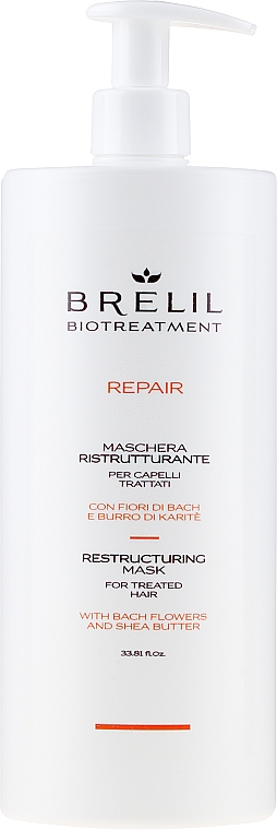Rekonstruująca maska do włosów zmęczonych - Brelil Bio Treatment Repair Restructuring Mask For Treated Hair — Zdjęcie N2