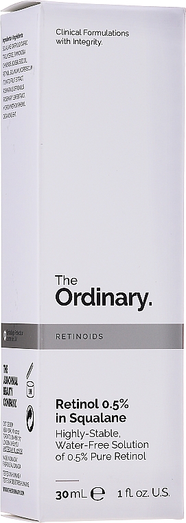 Serum do twarzy z retinolem 0,5% w skwalanie - The Ordinary Retinol 0,5% in Squalane — Zdjęcie N2