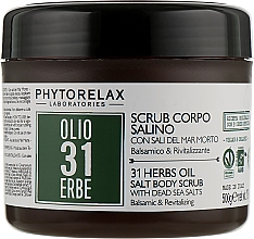 Kup Relaksujący peeling solny do ciała - Phytorelax Laboratories 31 Herbs Oil Salt Body Scrub