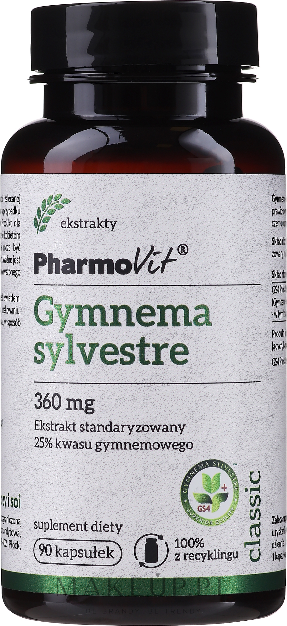 Suplement diety Gymnema sylvester - PharmoVit Classic Gymnema Sylvestre Extract 360 Mg — Zdjęcie 90 szt.