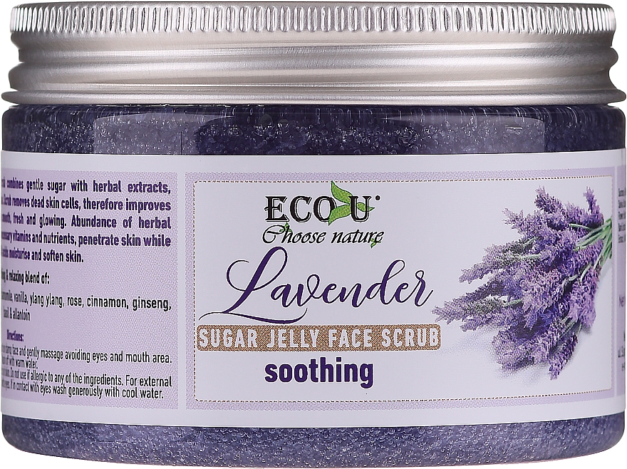 Kojąca peelingująca galaretka do twarzy Lawenda - Eco U Soothing Lavender Sugar Jelly Face Scrub — Zdjęcie N2